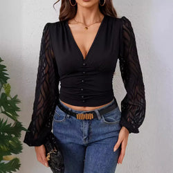 Elegantes Damen Langarmshirt mit Applikationen