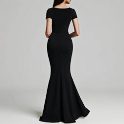 Elegantes Maxikleid für Damen – Herzförmiger Ausschnitt, Trompeten-Schnitt & figurbetonte Passform | All-Season Party Dress