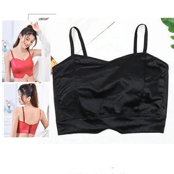 Satin Crop Top mit Polsterung & Spaghettiträgern