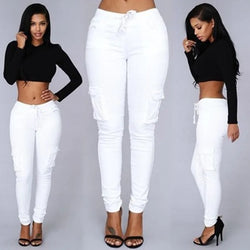 Slim-Fit Bleistifthose für Damen mit Kordelzug & Taschen