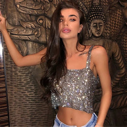 Bling Strass Party Crop Top