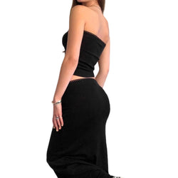Zweiteiler mit Bandeau-Top & Bleistiftrock – Sommerliches Spitzen-Set für Damen | Beach & Streetwear Look