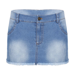 Jeans-Minirock – Figurbetonter Denim-Rock mit Taschen & Zipper