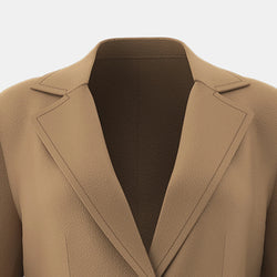 Eleganter Damenmantel in Camel – Französischer A-Linien-Mantel mit Reverskragen