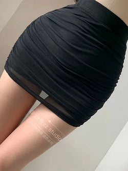 Mesh Plissee Minirock – Korean Style