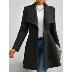 Eleganter Damen-Wintermantel – Zweireihiger Mantel mit Revers & Knopfleiste
