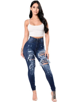 High Waist Ripped Skinny Jeans – Modische Stretch-Jeans für Damen