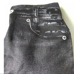 Denim-Print Leggings – High Waist, Super Stretch