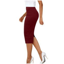 Eleganter Bleistiftrock mit Reißverschluss – Mid-Length Rock aus Polyester im Business & Casual Stil
