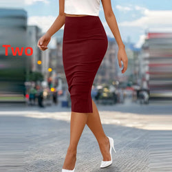 Eleganter Bleistiftrock mit Reißverschluss – Mid-Length Rock aus Polyester im Business & Casual Stil