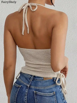 Sexy Neckholder Crop-Top für Damen