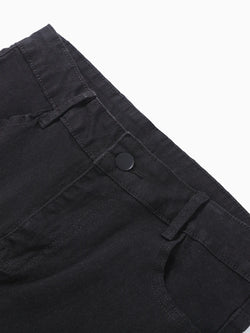 High Waist Ripped Skinny Jeans – Schwarze Denim mit Cut-Outs