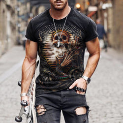 Personalized 3D Digital Printing Round Neck Casual Summer Men's Sports Short-sleeved T-shirt