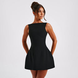 Sexy Rückenfreies Mini-Kleid – Sommer Street Style