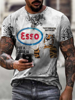Personalized 3D Digital Printing Round Neck Casual Summer Men's Sports Short-sleeved T-shirt