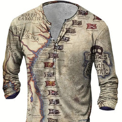 Men's Digital Printing Casual Long Sleeve