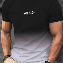 Casual Men's T-shirt Gradient Color 3D Short Sleeve Top