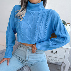 Cropped Strickpullover mit Rollkragen – Streetstyle Edition
