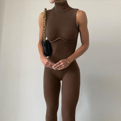 Ärmelloser High-Neck Yoga Jumpsuit für Damen – Sportlich &amp; Stylisch