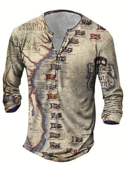 Men's Digital Printing Casual Long Sleeve