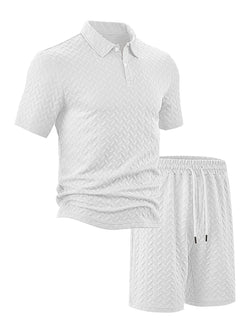 Summer Lapels Casual Short Sleeve Men's Shirt Suit