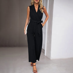 Eleganter Freizeit-Jumpsuit für Damen – Ärmellos &amp; High-Waist