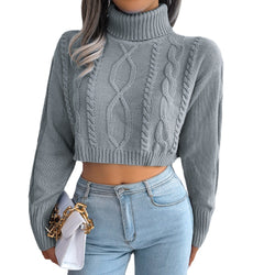 Cropped Strickpullover mit Rollkragen – Streetstyle Edition