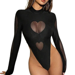Love Mesh Jumpsuit für Damen – Sexy Schwarzer Netz-Overall