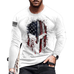 Long Sleeve Round Neck Loose Print Pullover Jacket T-shirt